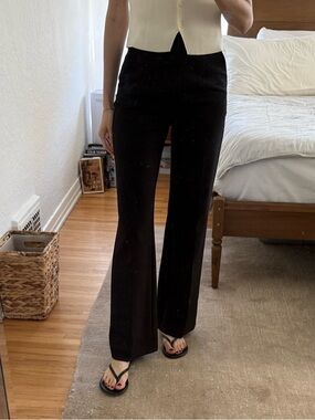 MANGO Chic High-Rise Black Wide-Leg Pants